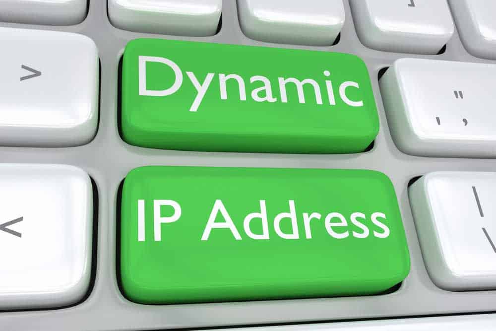 Dynamic and static IP address concept