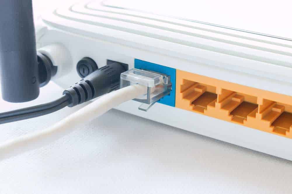 A router with ethernet ports