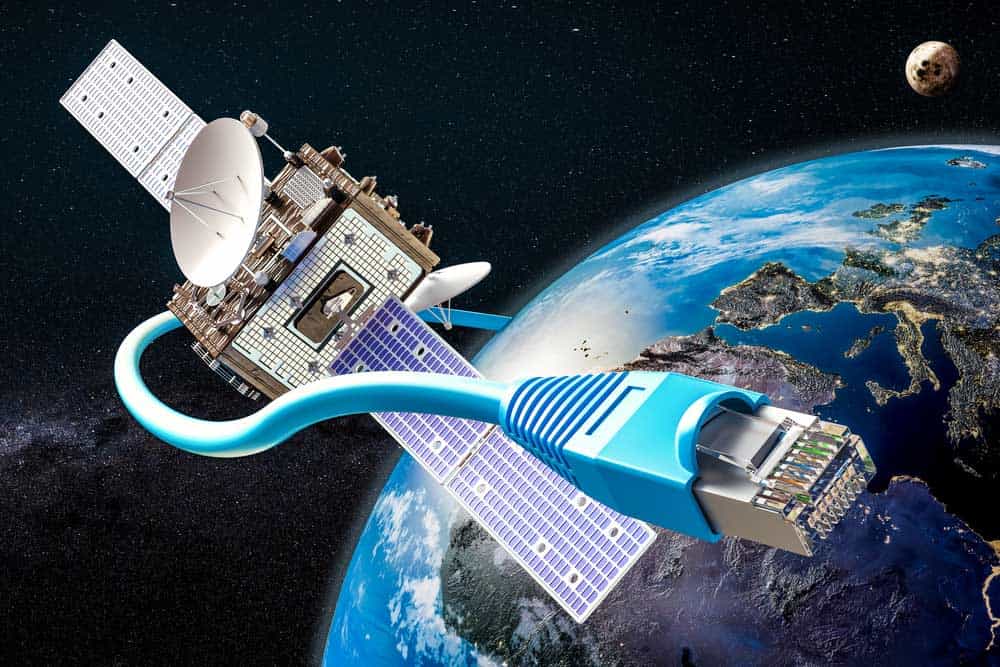 Satellite internet concept