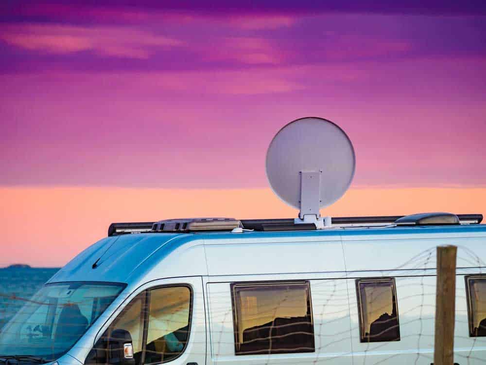 RV with a satellite dish