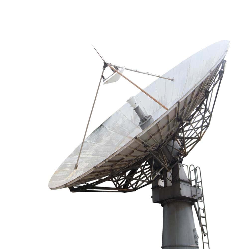 Dish on a tower