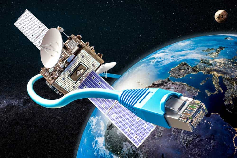 Illustration of satellite internet