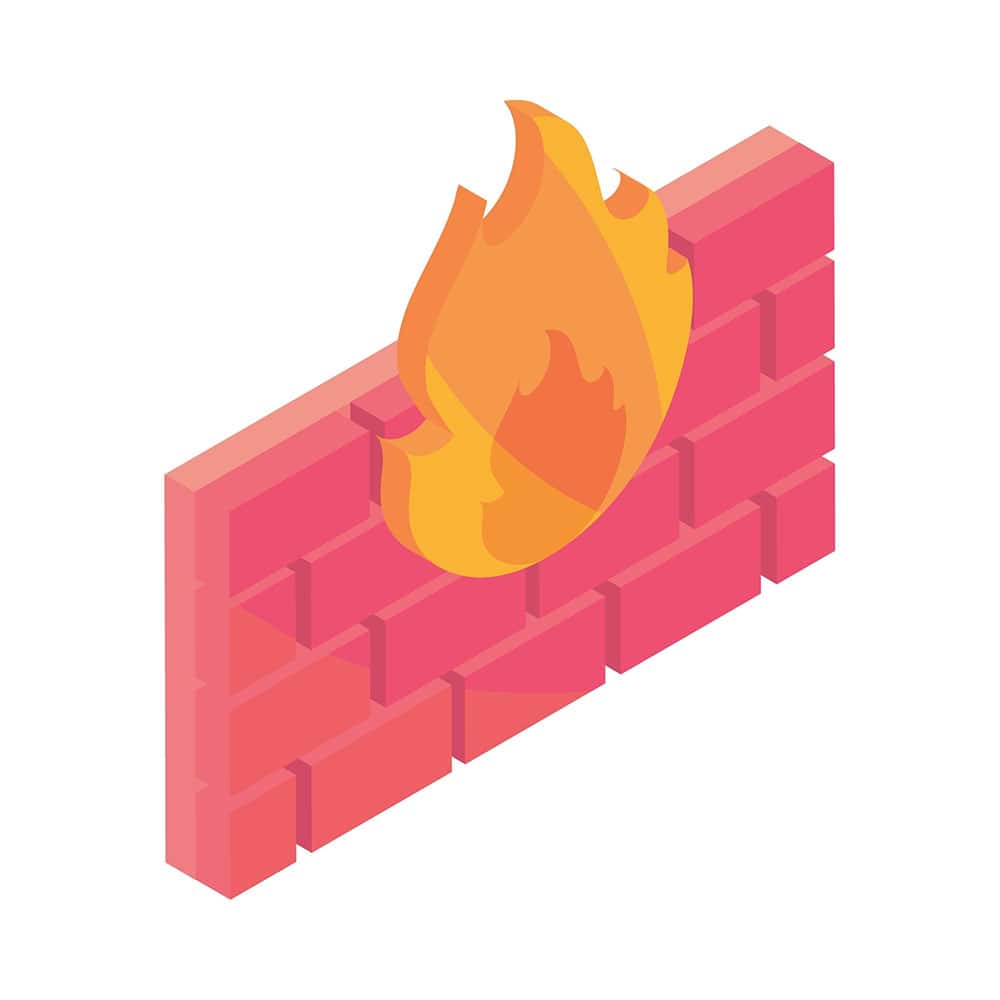 Cybersecurity firewall concept.