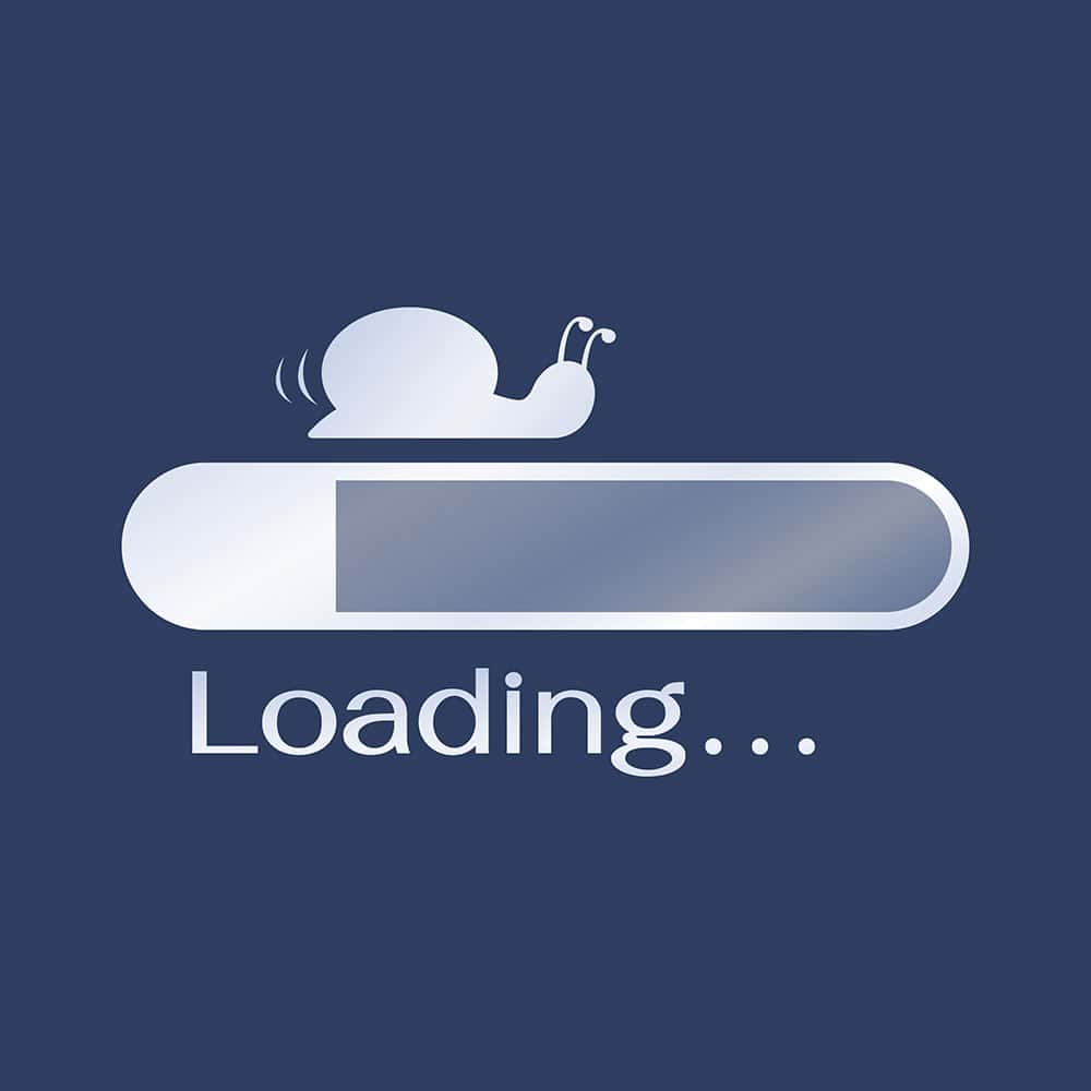 Slow internet connection depicted by snail