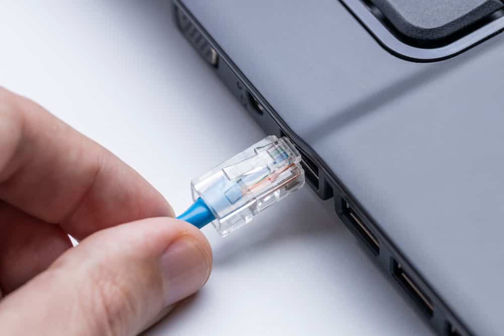 Ethernet cable connection