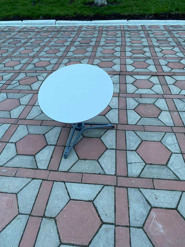 Starlink dish in clear sky view