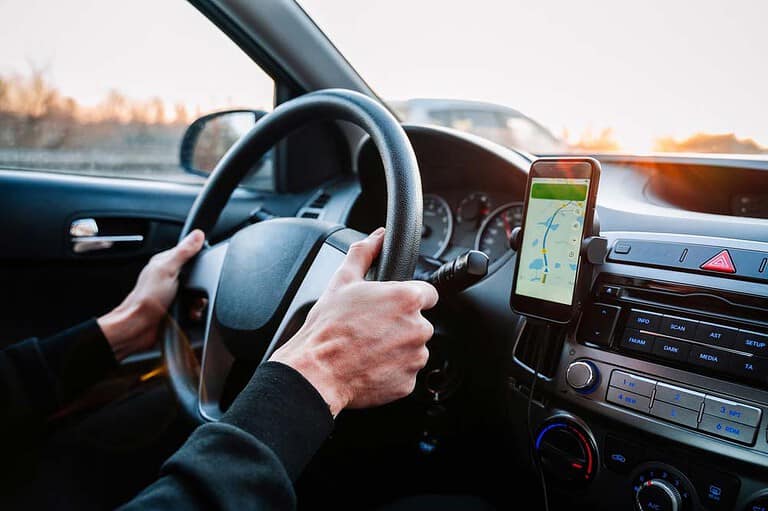 Using a navigation system in a car