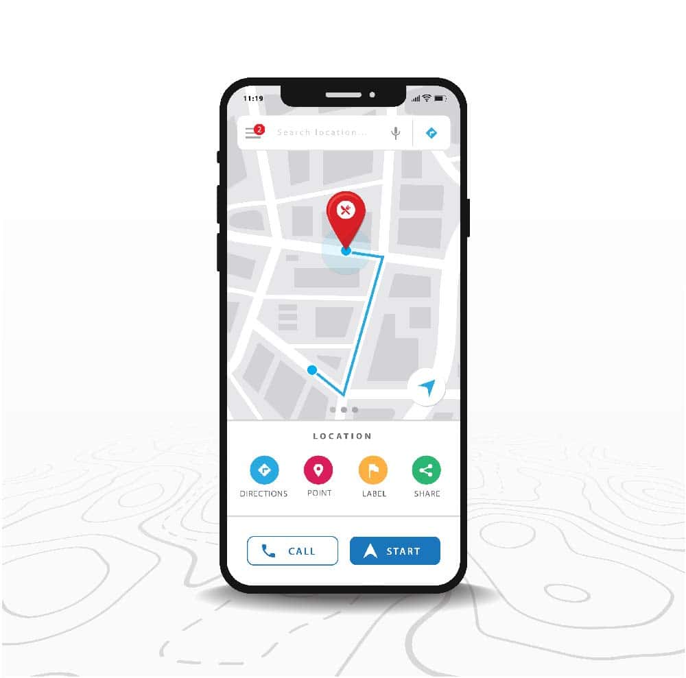 An example of Google map in a smartphone